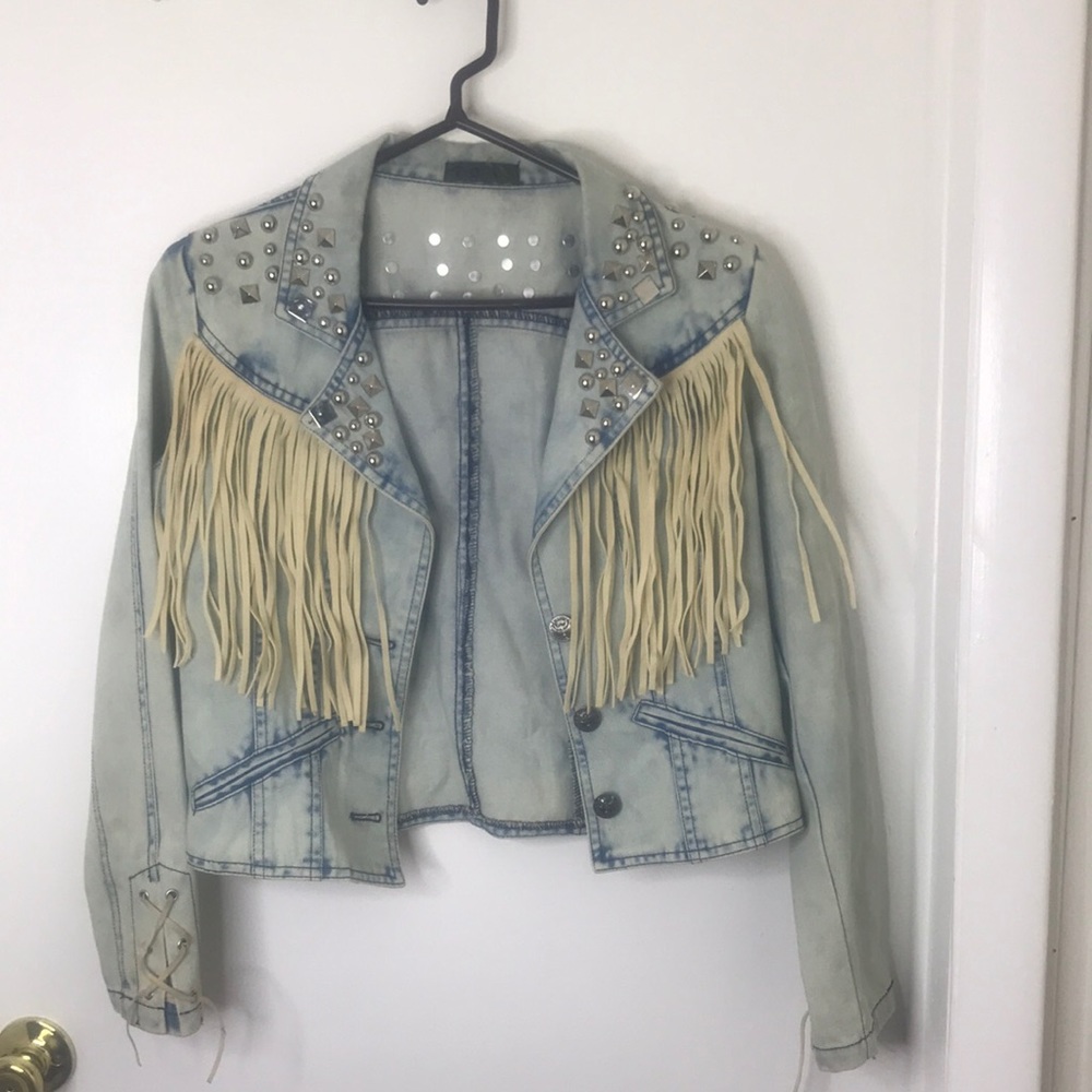 Fringe denim jacket
